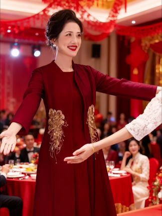 #时尚 #显瘦穿搭 #小个子穿搭  #旗袍连衣裙 #喜婆婆喜妈妈