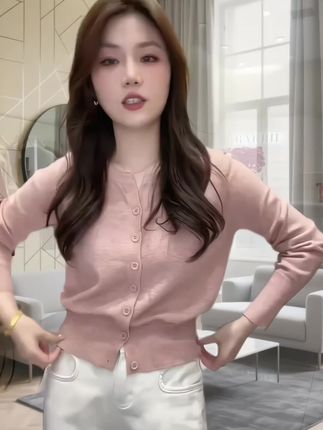 【现货】两小吱《香草奶盖》百搭软糯糯针织开衫上衣毛衣#开衫毛衣
