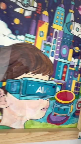 100-原创ai主题科学幻想画科技类太空科幻画
打印线稿→直接涂色→绘画轻松
完成✌🏻
感谢喜欢❤️持续更新🎉
原创了一幅画了2天时间,分享给小学生家长们~
🈲禁临摹、商用、转发、发布
主题
这幅画的主题围绕 “科技畅想——AI 与未来城市探索” ,聚焦人工智能、虚拟现实(VR)技术与未来城市生活、宇宙探索的融合,展现孩子对科技赋能未来的想象 。
名称
可从突出核心元素、营造科幻氛围角度取名,比如《AI 视域里的未来之城》《VR 眼镜:打开宇宙与城市的密钥》《科技少年的未来奇旅》 ,用简洁文字串联 “AI 设备 + 未来场景” 关键元素。
创作思路
1. 元素选取:以戴 “AI” 标识 VR 眼镜的少年为视觉中心,关联未来城市、宇宙场景。未来城市用火箭造型建筑、多彩几何结构,体现科技感;宇宙元素(星球、飞船)拓展空间维度,营造科幻氛围。
2. 视觉逻辑:借 VR 眼镜建立 “现实 - 虚拟” 连接,少年作为观察者,串联起城市与宇宙,传递 “科技打破空间边界,让探索无限延伸” 的想象;色彩上用高饱和色调(蓝、紫、黄等),强化未来感与童趣。
3. 理念表达:通过孩子视角,展现对人工智能、虚拟现实赋能生活的憧憬,让科技与童真融合,传递 “以科技想象力拥抱未来” 的创作意图,鼓励观众尤其是青少年对科技发展的期待与探索欲。
#创意儿童画
#科幻画 #科学幻想画 #太空主题画星球儿童画 #未来主题
获取看置顶帖⚠️⚠️⚠️