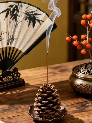 #线香 #天然松塔香 #传统文化 #香文化  这个松花香,闻着好安心~周末整理书房,把松塔香放在书架角落。午后阳光斜照,木质香气慢悠悠散开,像真的有松针落在书页间。看书累了,深吸一口,仿佛瞬间钻进山林里,连空气都变得清透温柔