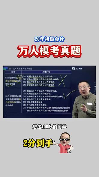 26年初级会计 《万人模考》实务真题!错误率:86.09%!#之了课堂 #马勇讲会计 #之了图书旗舰店 #初级会计 #备考