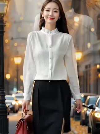 哥弟阿玛施正品春秋花苞木耳领长袖针织衫打底衫洋气叠穿内搭上衣#优雅气质 #春秋穿搭 #百搭上衣 #减龄气质 #谁穿谁漂亮