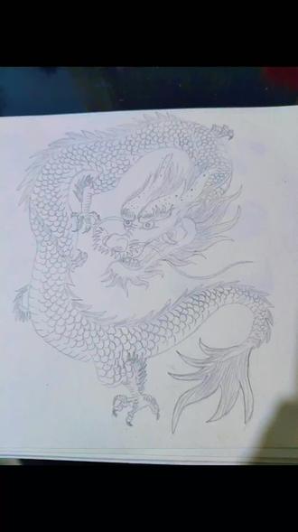 自学绘画中国龙第一天