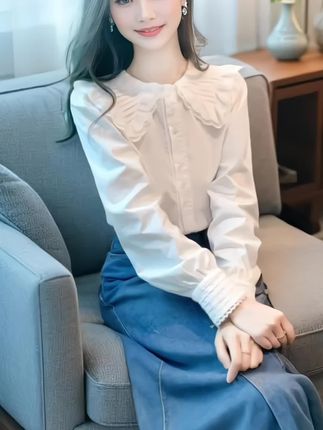 #法式娃娃领衬衫 #百搭显瘦衬衫#谁穿谁好看