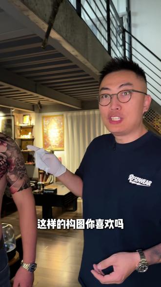 半甲唐狮,黑灰铺底已经完成了,下次彩色 #纹身 #纹身师 #西安纹身 #西安纹身师 #西安纹身店