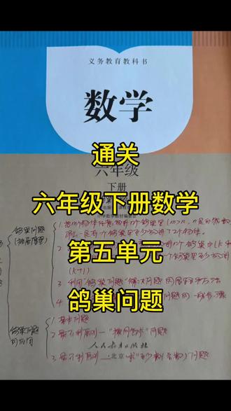 六年级下册数学!通关第五单元!鸽巢问题!#六年级下册数学#小升初练习#小升初辅导电子资料#小学六年级考试复习#家长必看