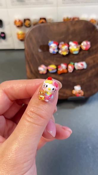 美甲小鼻嘎甜品kitty 教程#晒美甲的新方式 #美甲 #美甲教程 #kitty #晒晒你做过最喜欢的美甲