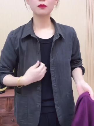 新款纯色时尚长袖妈妈装#每日穿搭推荐 #休闲服饰