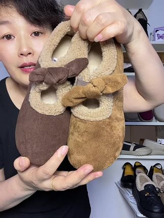 厚底玛丽珍加绒老北京布鞋新款外穿高级感丑萌毛毛鞋#源头实力厂家 #好鞋推荐 #脚宽脚胖都可以 #软底软面穿上超舒服 #棉鞋