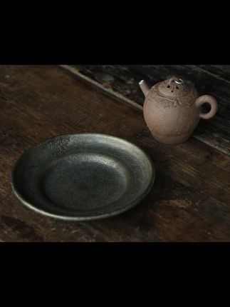 花2000 入了这个纯手工古锡茶盘 真的太有韵味了#器物之美 #纯手工#茶盘#大军玩器