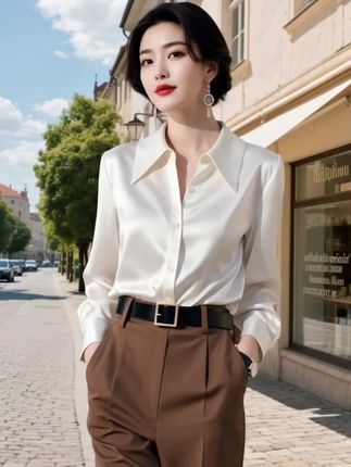 #气质衬衫 #简约穿搭 #衬衫 #时尚优雅 #女性职场穿搭 @DOU+小助手 @上热门🔥🔥🔥