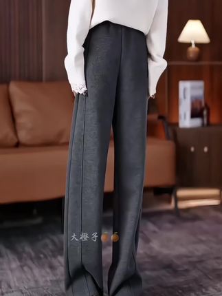 #秋冬穿搭 加绒显瘦直筒休闲裤#一条可以过冬的裤子#面料柔软舒适#百搭裤子#显高显瘦显腿长