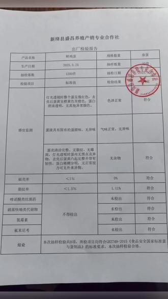 #永兄超市#鸡蛋检测报告