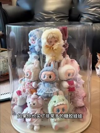 天呐‼️这下就算买三四套娃娃都能装一块 摞成一个松树好好看~#盲盒收纳 #labubu #sp#光织园#拉布布搪胶毛绒