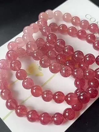 #草莓晶手链 #白水体草莓晶 #招桃花 #人缘 #水晶手串
