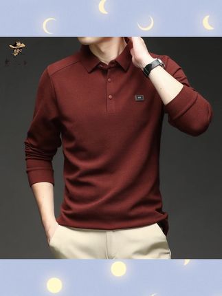 品质之选,优雅男士!老人头POLO衫,尽显绅士风范#潮流穿搭 #长袖POLO衫 #休息那POLO衫 #商务长袖 #翻领长袖