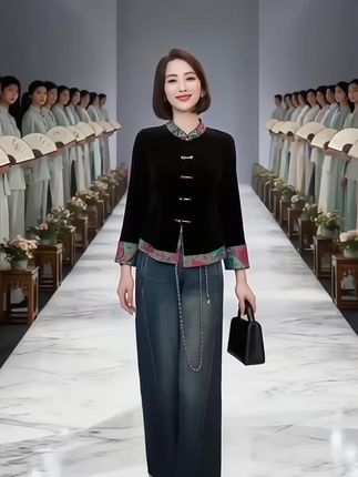 #新中式丝绒衬衫#减龄显瘦穿搭 #高级感穿搭 #通勤穿搭如何摆脱土气感 #穿出自己的风格