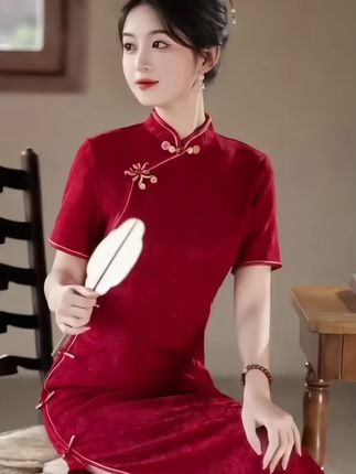 喜婆婆喜妈妈婚宴礼服旗袍敬酒服中国风#婚宴妈妈装 #敬酒服 #喜婆婆喜妈妈婚宴装 #修身显瘦 #中国风