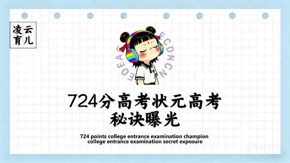 724分高考状元高考秘诀曝光:没上过什么辅导班也从不熬夜只是调换三个学习顺序!#育儿 #育儿经验分享 #家长必看 #智慧父母