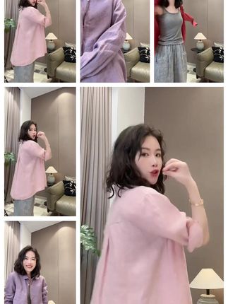 这款撞色扣子汉麻衬衣,秋款设计,休闲百搭,翻领长袖,时尚又舒适,适合各种场合穿着。