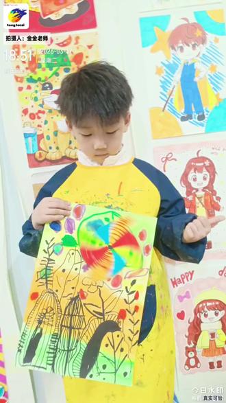 今天画的是风车#创意画 #少儿美育 #艺术启蒙 #儿童学画画