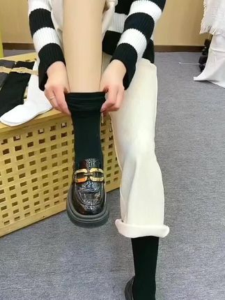 秋季薄棉小腿袜 搭配裤子 裙子,各种各样的鞋子 都好看,百搭高筒袜纯色系#小腿袜 #长筒袜#秋冬穿搭