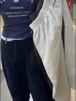 格洛森秋季新款胖妹妹设计感高腰显瘦时尚舒适九分条绒阔腿休闲裤#小个子穿搭 #无限回购的宝藏单品 #阔腿裤推荐 #显瘦显高显腿长 #我要上热们