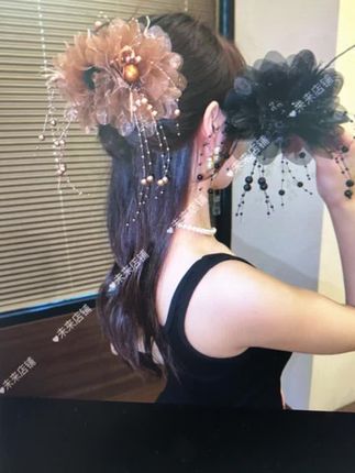 这个牡丹流苏春夏珠珠抓夹也太精致了吧!