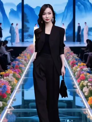 三件套女西装2025春季新款高腰阔腿裤高级西服外套女人味气质套装#穿搭喜欢我关注我 #套装#时尚穿搭 #早秋高智感职场穿搭 时尚百搭,谁穿谁好看