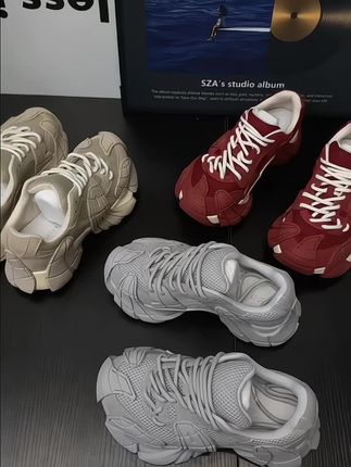 #欧洲站2025新款八爪鱼休闲透气运动鞋#女厚底小众洋气增高老爹鞋