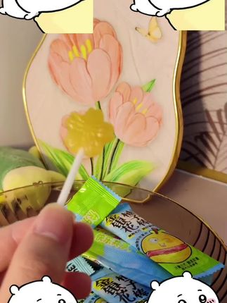 金银花柚子棒棒糖