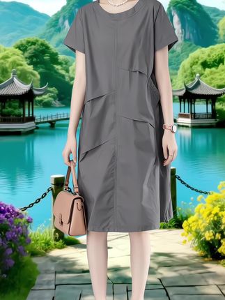 2025夏季新款纯棉连衣裙,专为中年女性 设计。甄选 透气纯棉面料,夏日穿着清爽不闷汗。宽松 版型巧妙 遮肉显瘦,尤其藏住小肚腩,对身材包容度 高。中长 下摆利落大方,休闲随性中透着温婉气质。 简约设计 百搭实穿,日常散步、买菜或出游都合适, 轻松穿出 舒适与美感。通勤简洁大方!!#优雅气质 #夏季穿搭#谁穿谁漂亮#高级感颜色穿搭