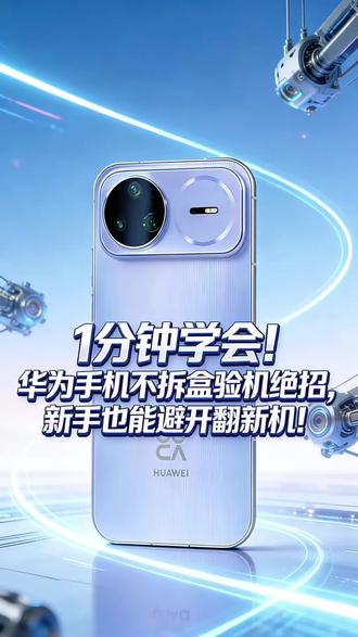 1分钟学会!华为手机不拆盒验机绝招,新手也能避开翻新机!#华为nova15 #华为nova14ultra #华为mate80promax #华为pura80pro