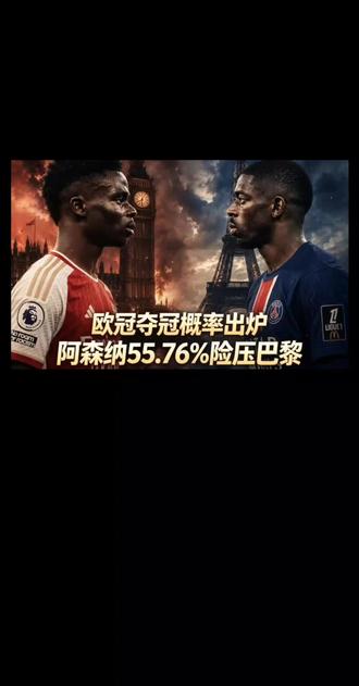 欧冠夺冠概率出炉!阿森纳55.76%领先,巴黎慌了?#2026欧冠 #热点#足球的魅力