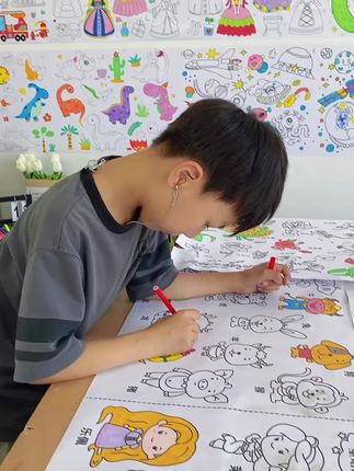 涂鸦画纸画画绘画涂色本 #涂鸦画纸#儿童绘画 #专注力 #简笔画