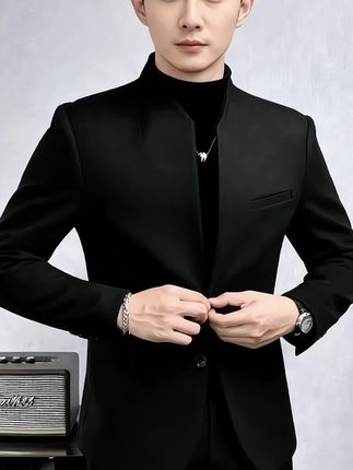 #优雅气质 #男士西装外套 #立领西服 #品质男装 #帅气穿搭