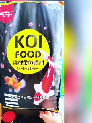 这是一款鲤鱼也爱吃的高蛋白饲料,只要给它一吃就停不下来。#锦鲤池 #锦鲤饲料 #锦鲤饲料推荐 #锦鲤通用饲料