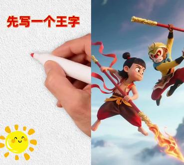 孙悟空简笔画#儿童动画 #孙悟空 #哪吒 #猪八戒