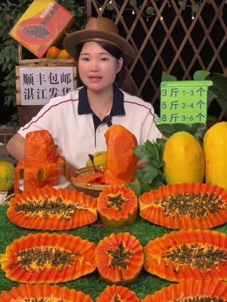 【【树上熟 雷州冰糖木瓜】绿符老树红心木瓜当季新鲜水果8/5/3斤包邮】#木瓜 #冰糖木瓜 #木瓜 #新鲜水果 #好物推荐