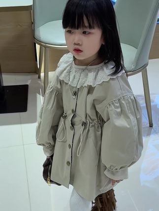 秋季的氛围感!纯棉风衣外套,双面穿太有质感了!#风衣外套#女童衣服#秋季穿搭#高品质童装#谁穿谁好看