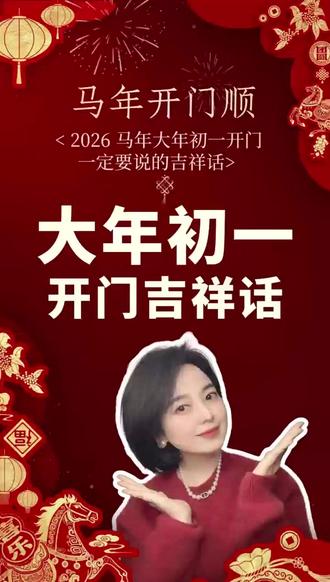 大年初一开门要说的吉祥话 #春节 #吉祥 #马年