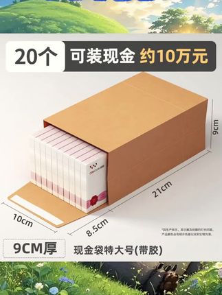 全新升级背胶款加厚牛皮信封存放现金专用袋大容量工资袋备用金袋#好物推荐🔥 #信封 #牛皮信封 #现金袋 #精选好物