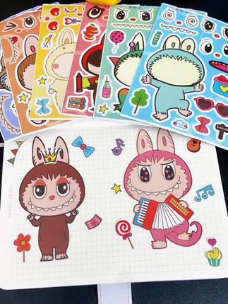 一起来给拉布布换装吧#拉布布 #女孩玩具 #贴纸 #换装 #少女心