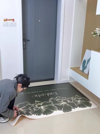 居家好物法式入户门地垫进门口脚垫防滑可擦防水小香风玄关垫裁剪#今日分享 #家居生活 #爱了爱了 #入户地垫 #防水地垫