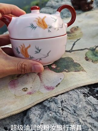 #汝窑 #旅行茶具 #便携 #在抖音入手的好东西 #茶具