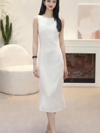商场代购新女装正品2025春夏新款高级感优雅女神裙无袖鱼尾连 #小漫画款 @DOU+上热门 @石来运转