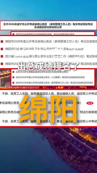 四川省考遂宁自贡绵阳可以查总成绩排名了 #四川省考 #四川 #四川公考 #省考 #四川省考排名