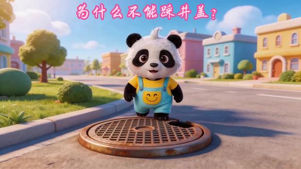 儿童安全《为什么不能踩井盖》 井盖底下危险多,安全防范更重要。#儿童安全教育#早教故事#启蒙教育#少儿百科