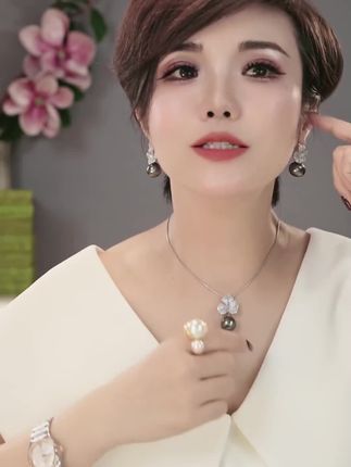 铜合金合成锆石耳饰 热巴同款珍珠耳环ins韩国轻奢气质花瓣耳钉女#热门 #热门音乐🔥 #热门短剧推荐