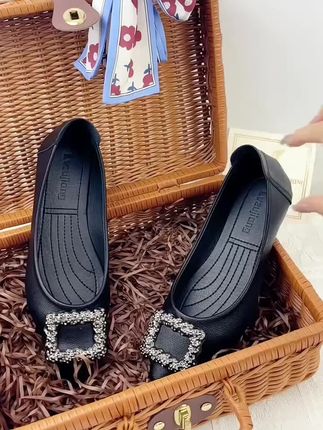 真皮尖头平底鞋女2025新款浅口百搭软底温柔工作鞋平底鞋女单鞋#爆款热卖中 厂家直发